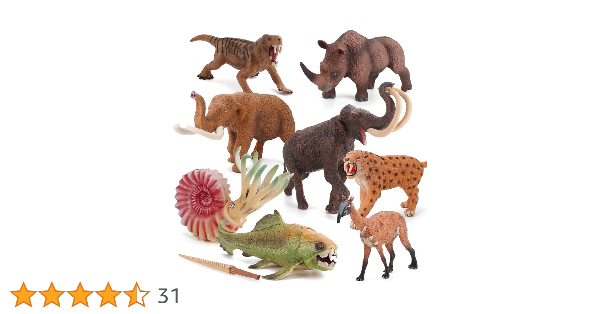 Amazon.co.jp: Fantarea 先史時代の動物モデルフィギュア 9個